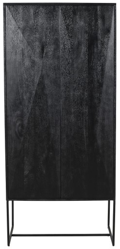 Onyx Cabinet Black | 2 Deuren | Zwarte Houten Kast met Geometrische Patronen