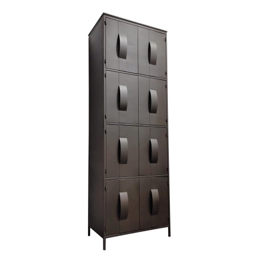 Acalia Brown Kast | 8 Deuren | Industrieel & Stabiel – 40x184x62 cm