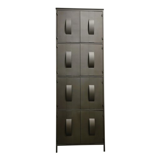 Acalia Brown Kast | 8 Deuren | Industrieel & Stabiel – 40x184x62 cm