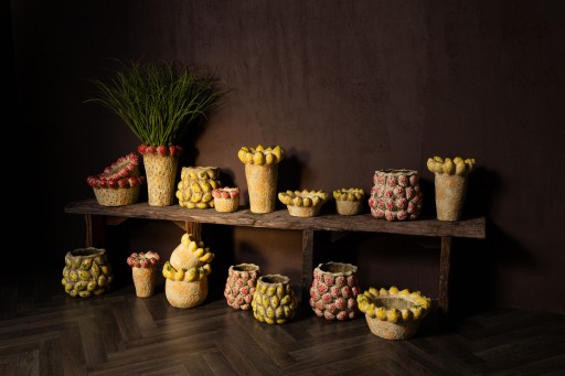 Fruitsy Ronde Terracotta Pot Rood L | Aardbeienrand 20 cm