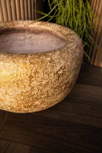 Skye-Leigh Taupe Ronde Cement Pot L | Natuursteen Look