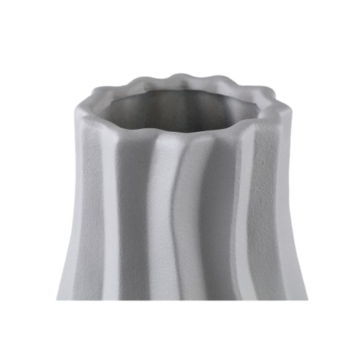Clair Taupe Keramische Pot op Voet L | Matte Glazuur Swirl