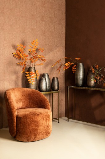 Semin Copper Alu Round Rustic Pot S | Wavy Edge | Eivormige Vaas | Decoratief