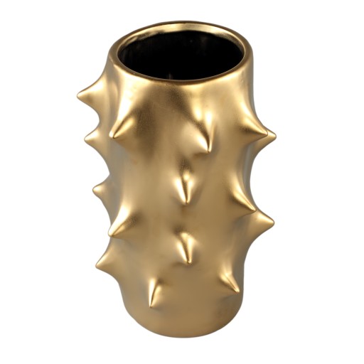 Oswaldo Gold Ceramic Pot | Rond | Hoog | Bulges – Decoratief