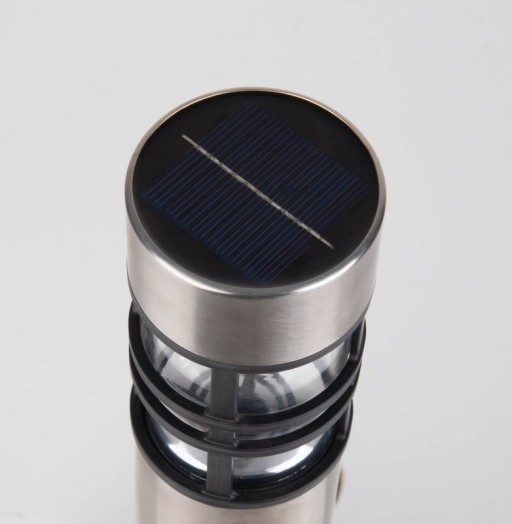 Solar decorativespieß "Bobby" in the 3 Set, Ø 6.2 cm, 42 cm high, metal in steel-blank, plastic, integrated LEDs warm white