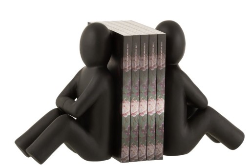 J-Line P'tit Maurice bookend - plastic - black - 2x