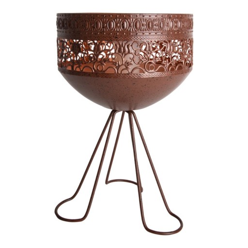LED decorative solar light with a stand, 34.5 cm high for outside, made of rust-colored metal and plastic, firmly installed LEDs