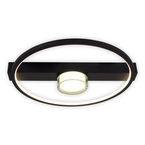 LED ceiling light "Cimo" made of black metal and plastic, 40 cm long, dimmable by wall switch