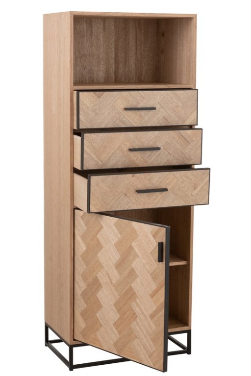 J-Line cabinet High Zigzag cabinet - wood/metal - natural/black