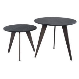 Werdy Black Iron Coffeetable Veneer Top Round SV2