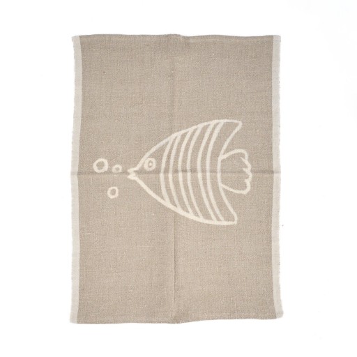 The Linen Fish Keukenhanddoek - Naturel Wit - 50x70