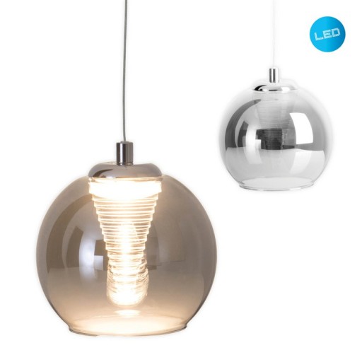 LED pendant lamp "vaso", pendant lamp made of metal and glass in anthracite, with firmly built -in LEDs, hanging lamp for dining room and living room with a Øvon 14.5 cm.