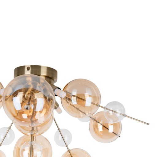 Deckenleuchte "EXPLOSION" amber aus Metall und Glas, G9 Fassungen, Deckenlampe für Esszimmer, Wohnzimmer, Diele oder Büro, Ø57 cm