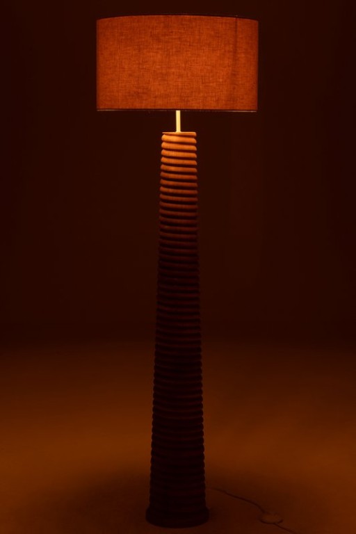 J-Line Floor Lamp Screw Thread Wood Natural/Gray