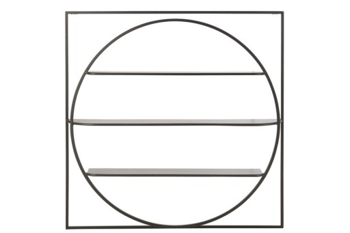 J-Line Wall Rack News Metal Black