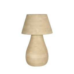 Peake Natural Mango Wood Round Table Lamp Big