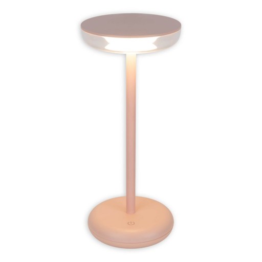 Cordless tablet light "Pasi" for outside and inside, made of metal and plastic in pink, dimmable, with touch and memory function, approx. 26 cm high