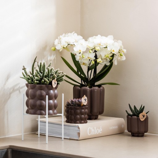 Kolibri Home | Plantenstandaard - Wit metalen planten verhoging Ø12cm