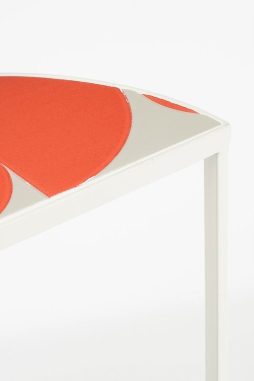 Bologna side table outside - Set of 2 - L45 x B23 x H58 cm - Metal - Red