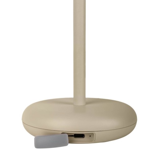 Cordless tablet light "Pasi" for outside and inside, made of metal and plastic in beige, dimmable, with touch and memory function, approx. 26 cm high