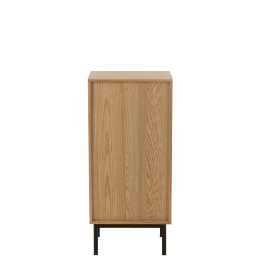 J-Line kast 5 Lades - hout/metaal - naturel/zwart