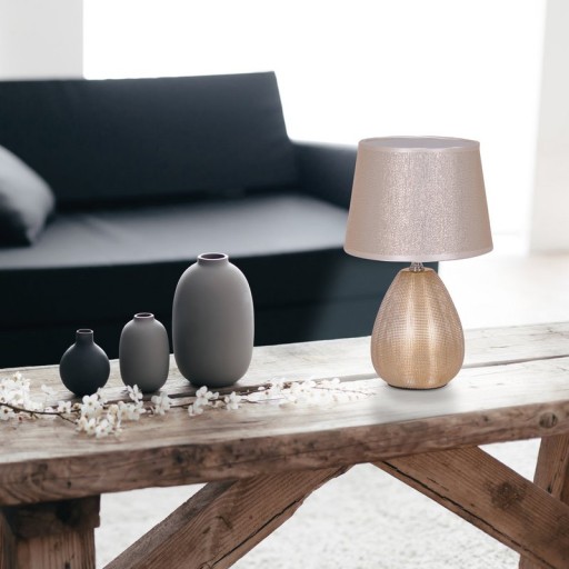 Ceramic table lamp "Simply Ceramics", table lamp made of ceramic, gold, with E14 version, for dining room, living room, hallway or office, 31 cm high