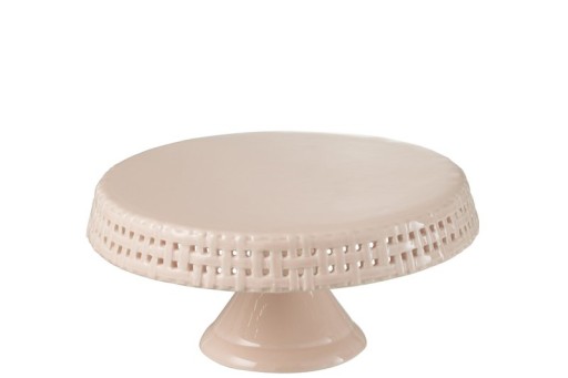 J-Line Cake plate - cake stand - ceramic - pink - M