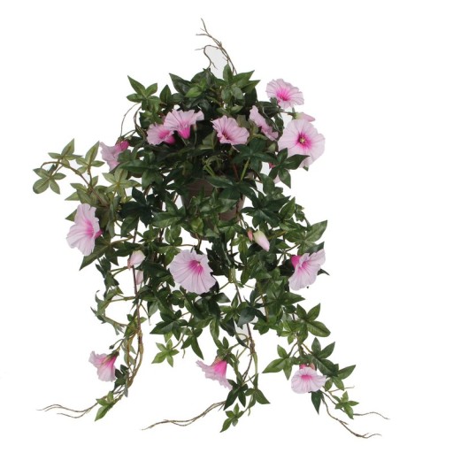 Kunstplant Petunia | Hangplant in Bloempot Stan | L25 x B45 x H50 cm | Roze