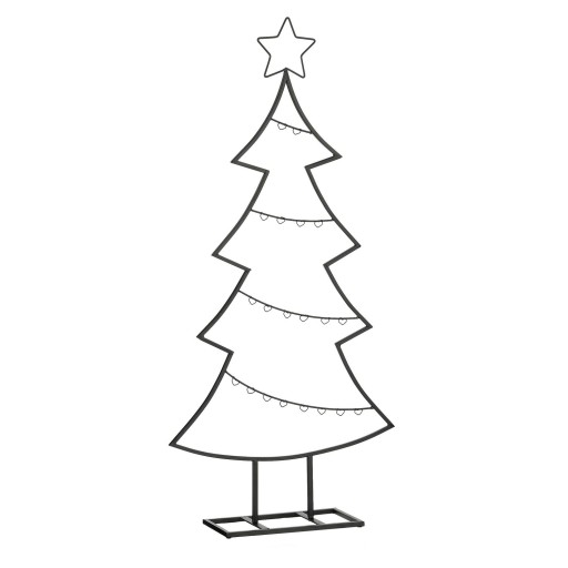 Decoratie Kerstboom - L50 x B15 x H105 cm - IJzer - Zwart