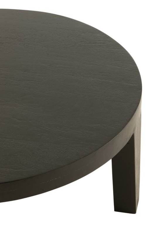 J-Line Coffee Table Round Mango Wood Matte Black