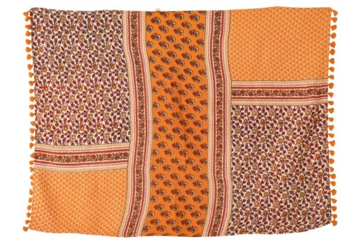 J-Line Plaid beach flowers - cotton - orange