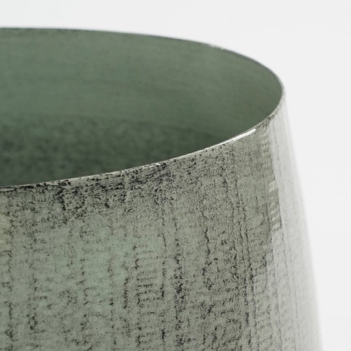 Benson Flowerpot - H24 x Ø26 cm - Metal - Light gray