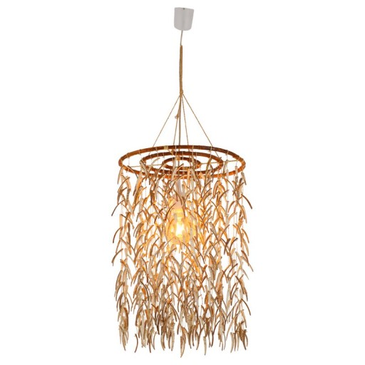 Pendant lamp "coconut" Ø 40 cm, made of wood and coconut shells, beige/brown, E27 socket, lighting for living room, dining room or winter garden.