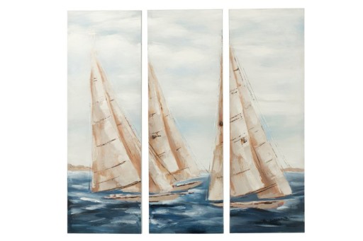J-Line Set of Three Paintings Vog Acrylic Paint/Canvas Mix