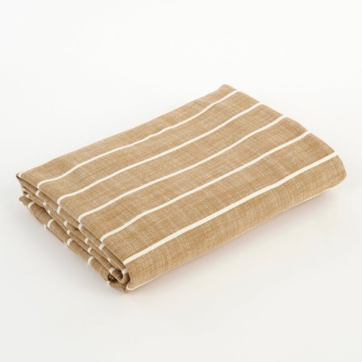 Alivo Tablecloth - L250 x W140 cm - Organic Cotton - Brown, White