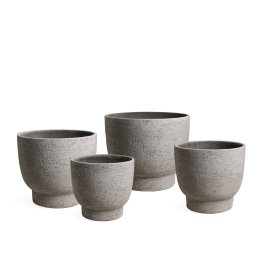 Pride Grey GRC Pot Round On Foot Set Of 4