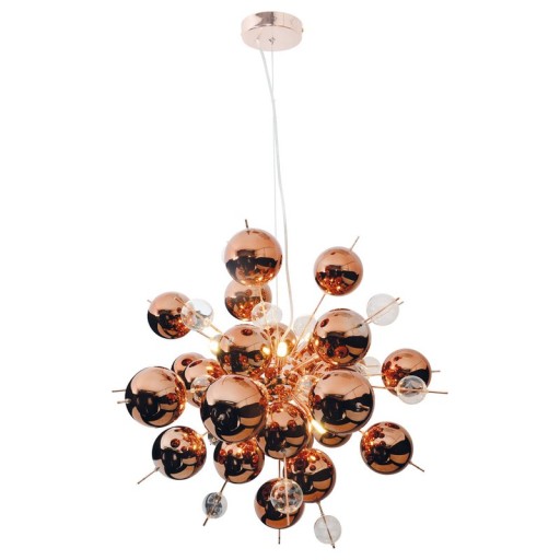 Pendant lamp "explosion" of metal and glass, G9 versions, hanging lamp for dining room, living room, hallway or office, Øca. 65 cm
