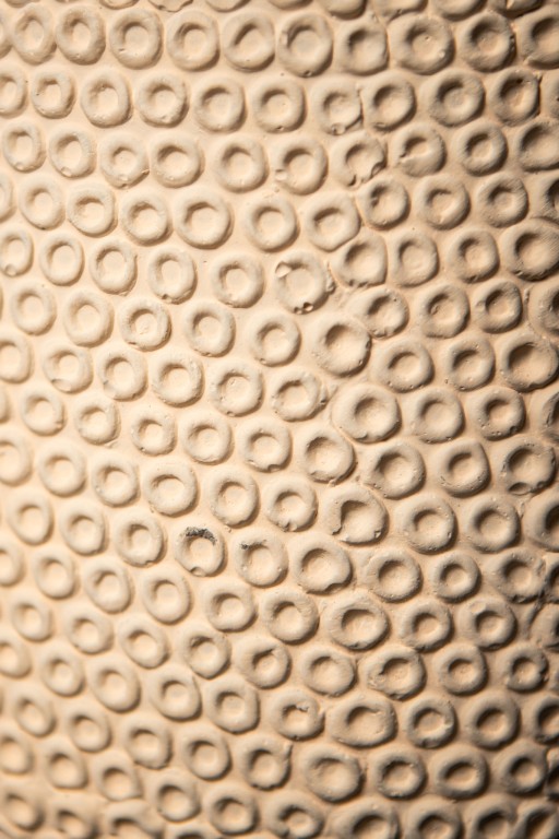 Laim Cream Cement Round Pot Dots Pattern BaseXXL