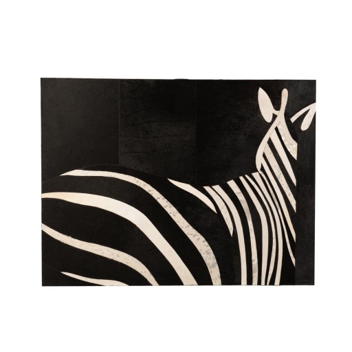 J-Line Kader Rechthoek Zebra Leder Zwart/Wit