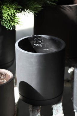 Vik Purple Dark Cement Cylinder Pot Round Matt L