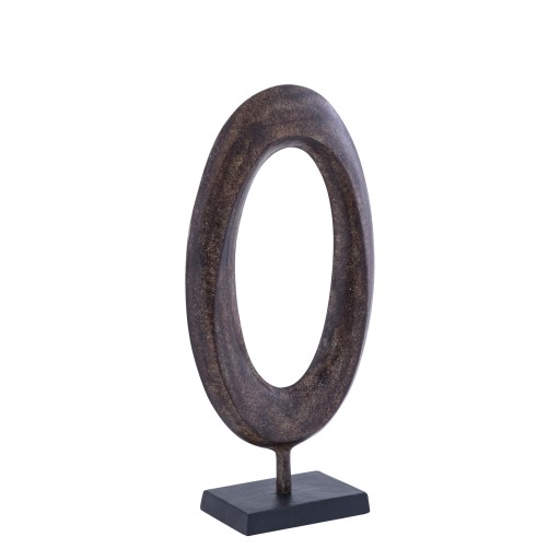 Rhubie Brown Oval Alu Casted Statue On Base Long