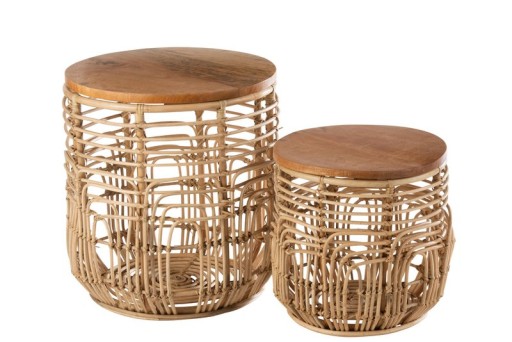 J-Line side table Ellen - rattan - natural