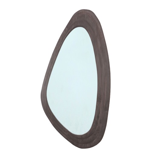 Santin Brown Mango Wood Organic Triangle Mirror