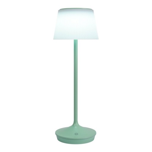 Solar battery lamp "Emmi" 38 cm high, umbrella Ø 13 cm, metal in MINT and white plastic, for the outdoor area, dimmable CCT.