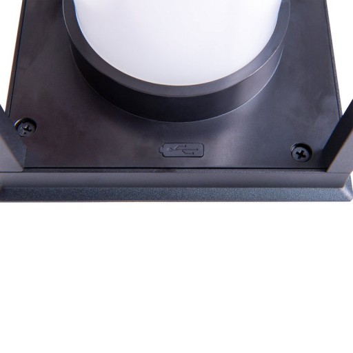 LED camping/skirting lamp H: 28cm, for outside, skirting lamp - metal and plastic in black, with integrated LED