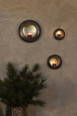 Prestyn Grey Iron Round Wall Stormlight L