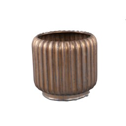 Eevie Bronze Round Ceramic Pot With Lines M