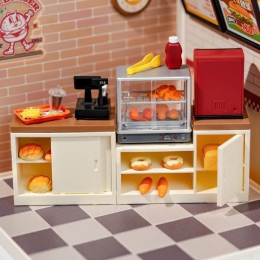 DIY Huisje Super Creator Yum Yum Burgers, Robotime, DW010, 16.3x16.3x15.2cm