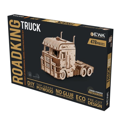 Eco Wood Art, (EWA) 3D Houten Puzzel Truck Road King, 3236, 29,3×13,2×17,5cm
