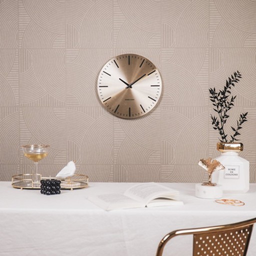 Wall Clock - Stripe - Metal - Gold/Black - 35,5x4x35,5cm